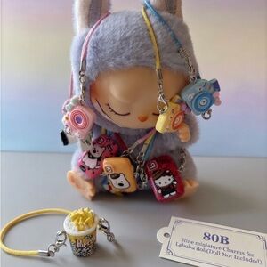 80B, Cute and adorable Nine Colorful Charms For Labubu doll(Doll Not Included)